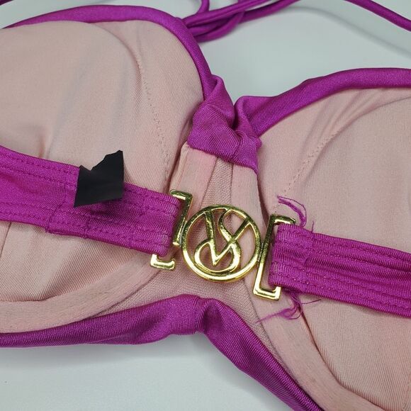 Victoria's Secret 36B Bikini Top Rio Twist Bold Magenta Very Sexy Swim Beach - Picture 6 of 11